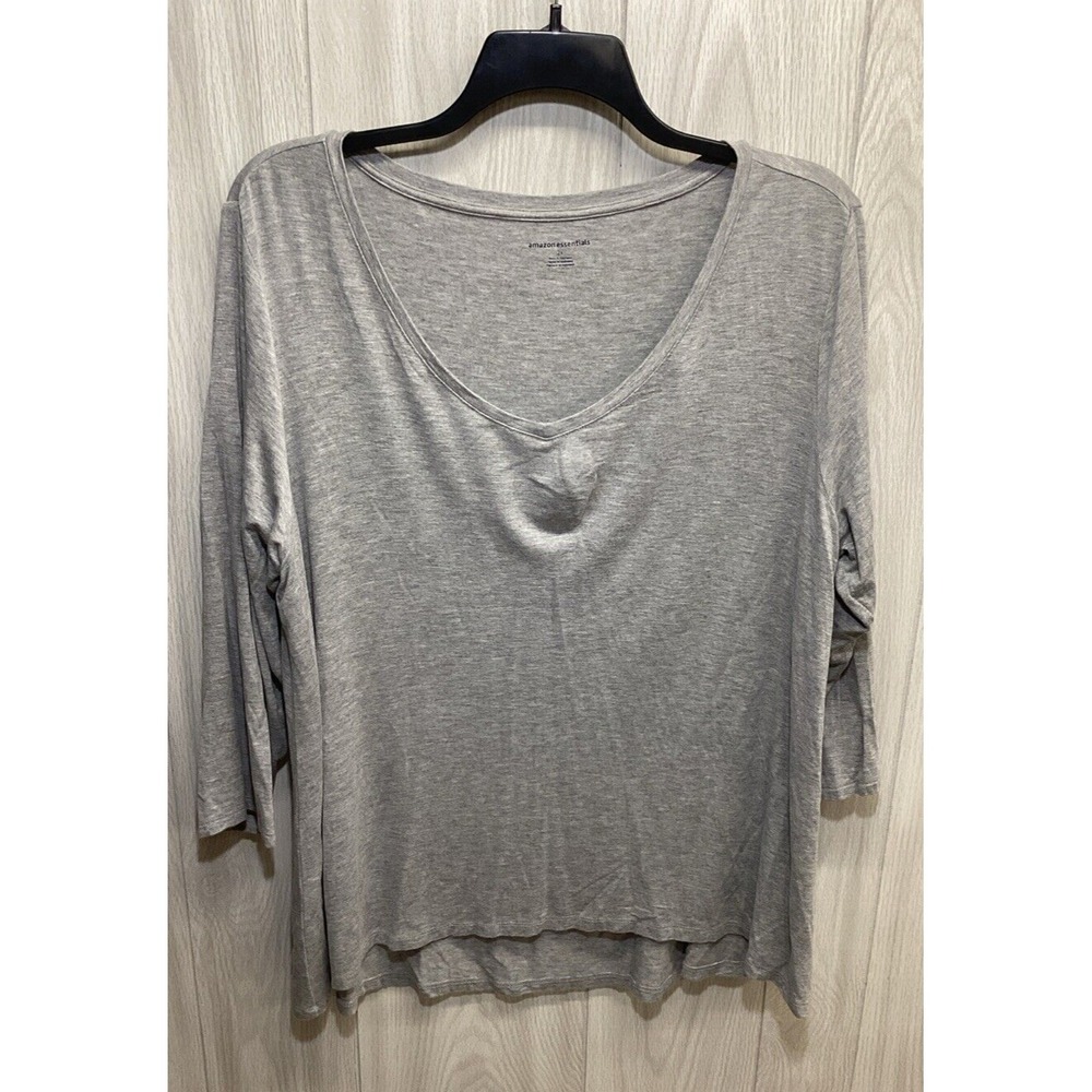AMAZON ESSENTIALS Women's (Size 2X) 3/4 Sleeve Scoop Neck Shirt Stretch S9A